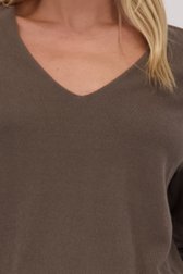 Détail de Pull vert foncé à col en V de Liberty Island pour Femmes