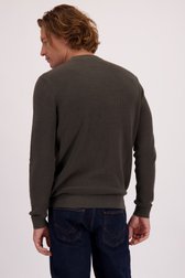 Le dos de Pull vert foncé à col rond de Ravøtt pour Hommes