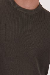 Détail de Pull vert foncé à col rond de Ravøtt pour Hommes