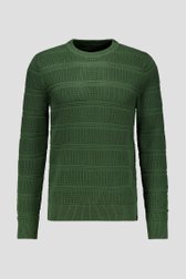 Photo produit 1 de Pull vert foncé à rayures tricotées de Ravøtt pour Hommes