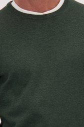 Détail de Pull vert foncé en coton à col rond de Dansaert Blue pour Hommes