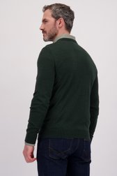 Le dos de Pull vert foncé en maille fine à col rond de Dansaert Black pour Hommes