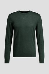 Photo produit 1 de Pull vert foncé en maille fine à col rond de Dansaert Black pour Hommes