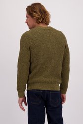 Le dos de Pull vert-jaune mélangé avec col rond  de Ravøtt pour Hommes