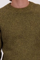 Détail de Pull vert-jaune mélangé avec col rond  de Ravøtt pour Hommes