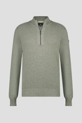 Pull vert mélangé avec fermeture zippée de Bluefields pour Hommes