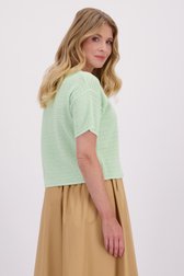 Le dos de Pull vert menthe au crochet de Libelle pour Femmes