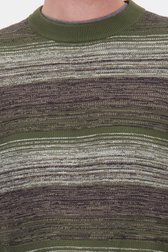 Détail de Pull vert olive à rayures de Ravøtt pour Hommes