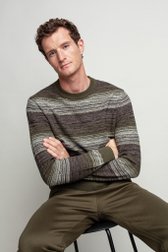 Photo supplémentaire 5 de Pull vert olive à rayures de Ravøtt pour Hommes