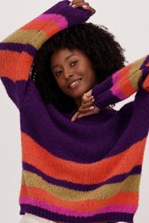 Pull violet à motifs rayés  de Geisha pour Femmes