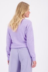 Le dos de Pull violet clair avec col en V de Liberty Loving nature pour Femmes