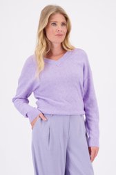 Le devant de Pull violet clair avec col en V de Liberty Loving nature pour Femmes