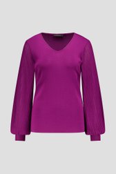 Photo produit 1 de Pull violet foncé à col en V de Claude Arielle pour Femmes