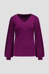 Photo produit 2 de Pull violet foncé à col en V de Claude Arielle pour Femmes