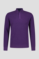 Pull violet foncé à col montant de Dansaert Blue pour Hommes