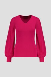 Photo produit 1 de Pull violet-rose à manches longues bouffantes de Claude Arielle pour Femmes