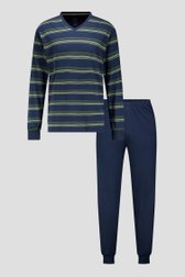 Photo produit 1 de Pyjama bleu à motif de rayures vertes de Liberty Island pour Hommes