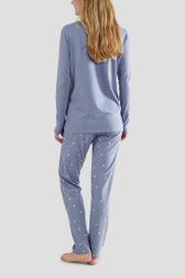 Pyjama bleu avec manches longues et pantalon de Tom Tailor pour Femmes