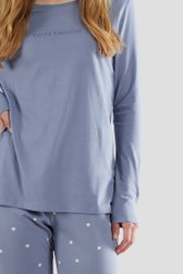 Pyjama bleu avec manches longues et pantalon de Tom Tailor pour Femmes