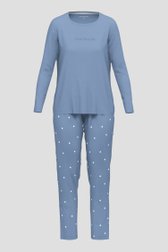 Pyjama bleu avec manches longues et pantalon de Tom Tailor pour Femmes