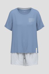 Pyjama bleu avec T-shirt et short de Tom Tailor pour Femmes