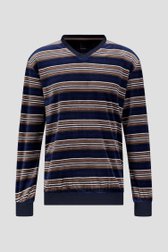 Photo produit 2 de Pyjama bleu en velours avec motif à rayures de Liberty Island pour Hommes