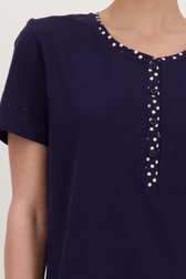 Pyjama bleu marine avec short de Götzburg pour Femmes