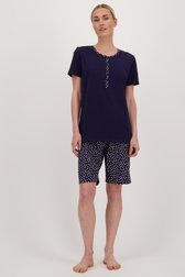 Pyjama bleu marine avec short de Götzburg pour Femmes
