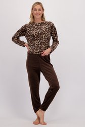 Voorkant van Pyjama in velours met luipaardprint door Liberty Island voor Dames