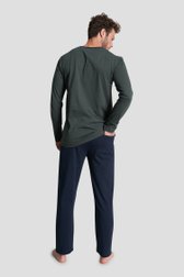 Pyjama vert foncé avec manches longues et pantalon de Tom Tailor pour Hommes
