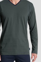 Pyjama vert foncé avec manches longues et pantalon de Tom Tailor pour Hommes