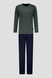 Pyjama vert foncé avec manches longues et pantalon de Tom Tailor pour Hommes