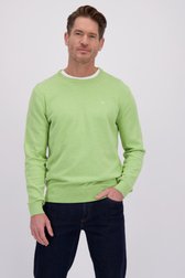 Vidéo de Fin pull vert vif à col rond de Dansaert Blue pour Hommes