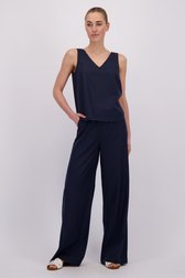 Vidéo de Pantalon large en lin bleu marine de Liberty Island pour Femmes