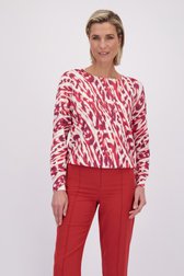 Vidéo de Pull finement tricoté à motif rouge et blanc de Claude Arielle pour Femmes