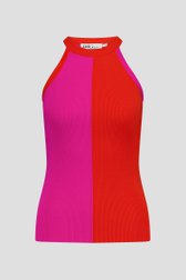 Ribgebreid topje met colour block - Louise x Tine van Louise voor Dames