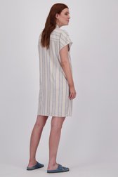 Robe à carreaux beige avec col en V de Libelle pour Femmes