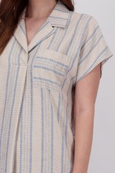 Robe à carreaux beige avec col en V de Libelle pour Femmes
