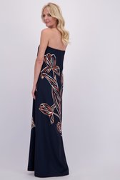 Le dos de Robe bustier bleue imprimée  de AC by Annelien Coorevits pour Femmes