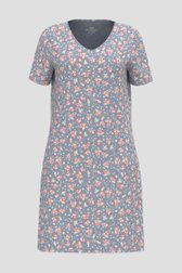 Robe de nuit bleue à fleurs et manches courtes de Liberty Island pour Femmes