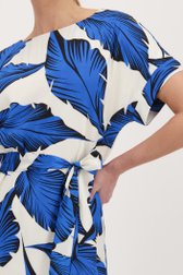 Robe écrue à imprimé feuilles bleues   de D'Auvry pour Femmes