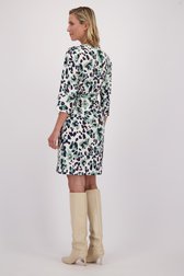 Le dos de Robe écrue à imprimé vert de Claude Arielle pour Femmes