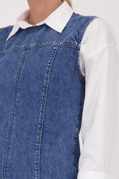 Robe en denim bleu longue avec fente de Liberty Island Denim pour Femmes