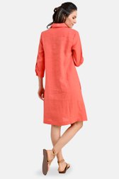 Robe en lin rouge corail  de Bicalla pour Femmes