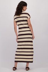 Détail de Robe longue en maille à rayures beige et brunes de Louise pour Femmes