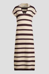 Photo produit 1 de Robe longue en maille à rayures beige et brunes de Louise pour Femmes