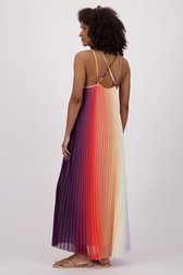 Robe longue plissée sans manches corail de Louise pour Femmes