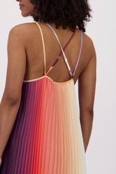 Robe longue plissée sans manches corail de Louise pour Femmes