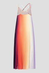 Robe longue plissée sans manches corail de Louise pour Femmes