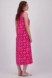 Robe longue rouge avec imprimé aquarelle violet de Libelle pour Femmes